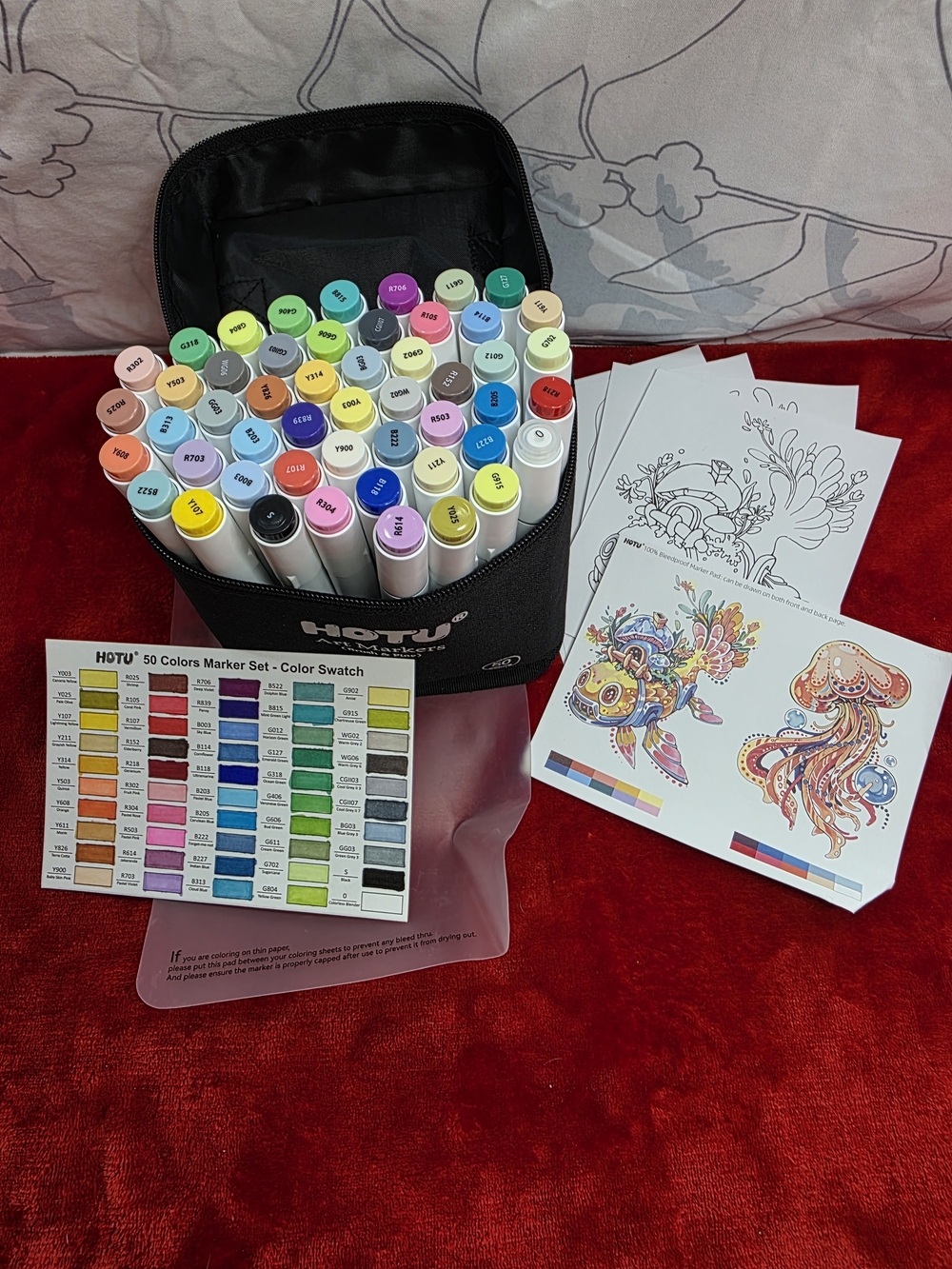 HOTU Dual Tip Alcohol Markers Set - Assorted Colors